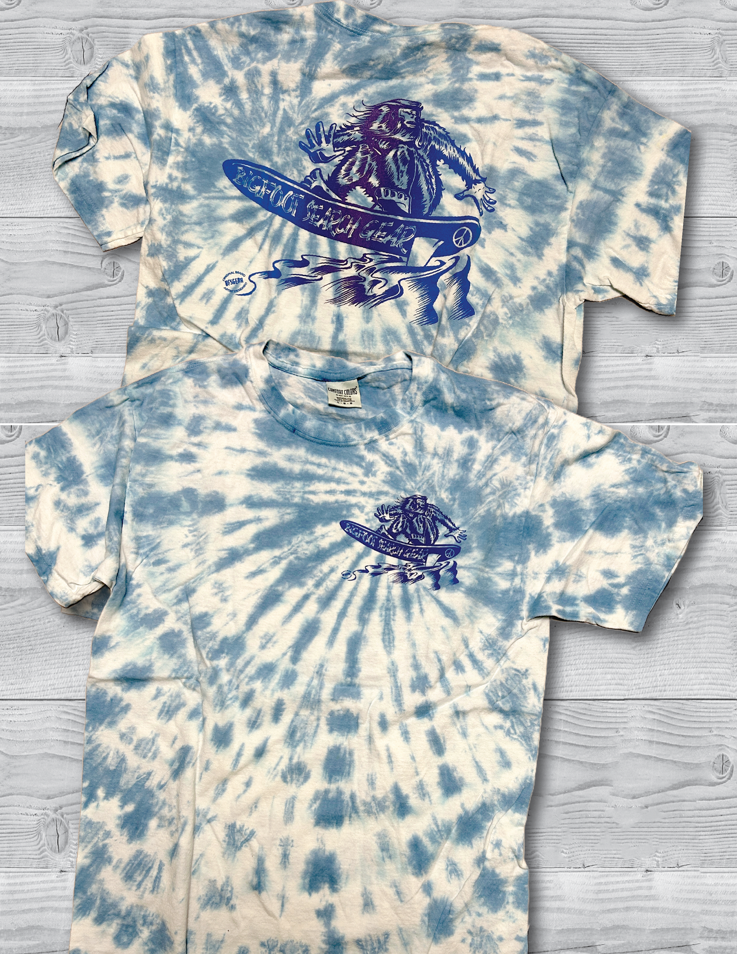 Surfing Bigfoot Tie Dye T-Shirt