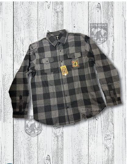 Bigfoot Search Gear Yarn-Dyed Long Sleeve Flannel Shirt - Black