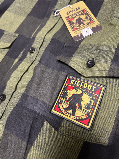 Bigfoot Search Gear Yarn-Dyed Long Sleeve Flannel Shirt - Green